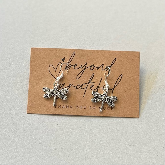 jaded jewellery Jewelry - Silver Dragonfly Earrings